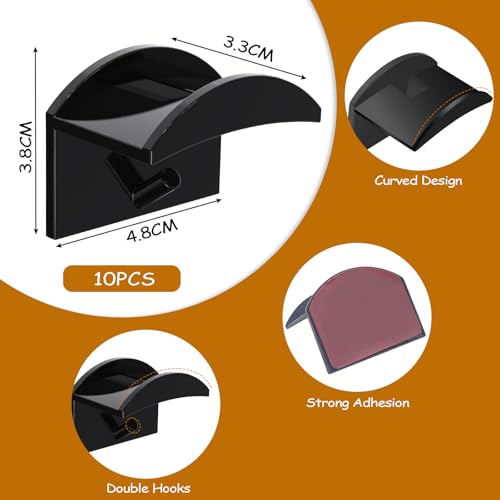 MeoZynxadril 10 Stück Cap Halterung Wand, Selbstklebende Huthaken, Minimalistischer Huthalter, Wandmontage Cap Kappenhalter, für Verschiedene Mützen, Kopfhörer, Taschen, Schlüsselanhänger