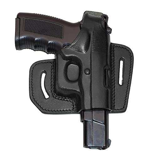 Koltster Leather Holster For Glock 19 | Glock 23, 2 Slot Pancake Owb Black Leather Holster Thumb Break Open-End Right Hand (Alis344) #TOP23