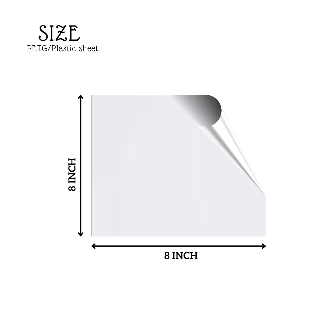 LONAAR Pack Of 6 Plexiglass/PETG/Plastic Transparent Sheet With Double Sided Protective Films Clear & Flexible for Photo Frame, Crafting Projects And Etc (THICKNESS - 0.5MM, 8X8 INCH)