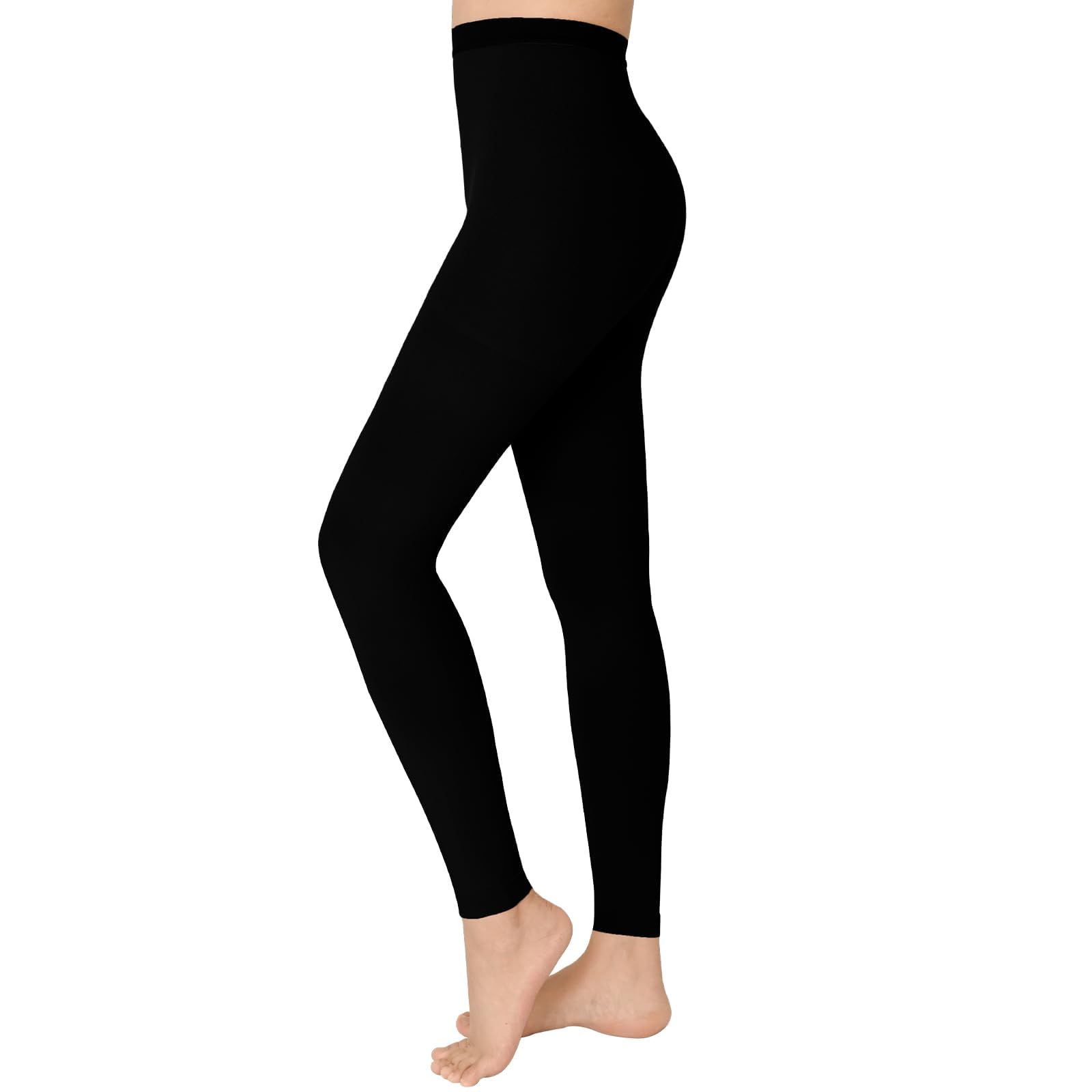 KTINNEAD 20-30 mmHg Compression Pantyhose for Women, Footless Medical Compression Stockings, Waist High Opaque Compression Tights for Edema, Varicose