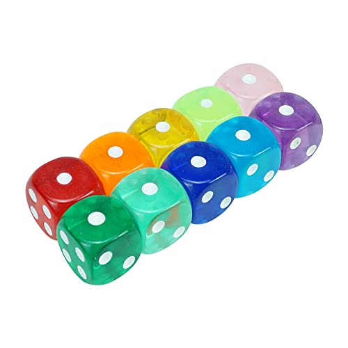 Pureplay 100Pcs 16Mm Game Dice D6 Six Sided Of Rounded Translucent For Yahtzee,Tenzi thumb #3
