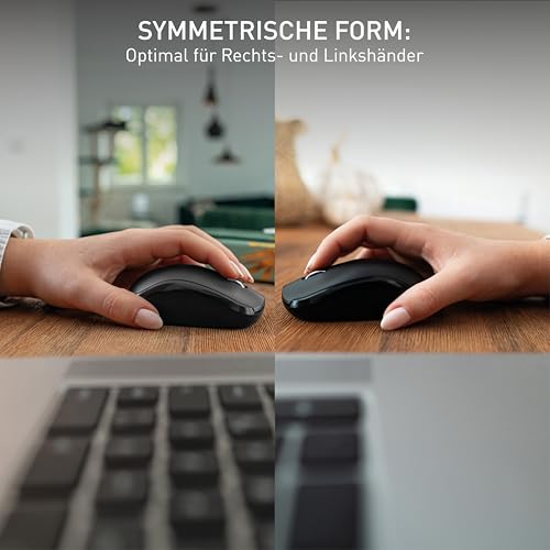CHERRY MW 2200, Kabellose Laptop-Maus, Beidhändig Bedienbar, Schwarz – Ansicht 5