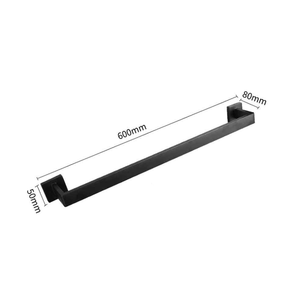 SUS304 - Barra portasciugamani in acciaio inox, 600 mm, colore: nero