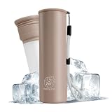 ThermoZen 氷嚢 魔法瓶 氷のう 多機能携帯ミニアイスパック 真空断熱保冷設計 スポーツ 水漏れ防止 応急処置 熱中症予防 繰り返し使用可能なエコアイスパック 弁当保冷に最適 (キャメル)