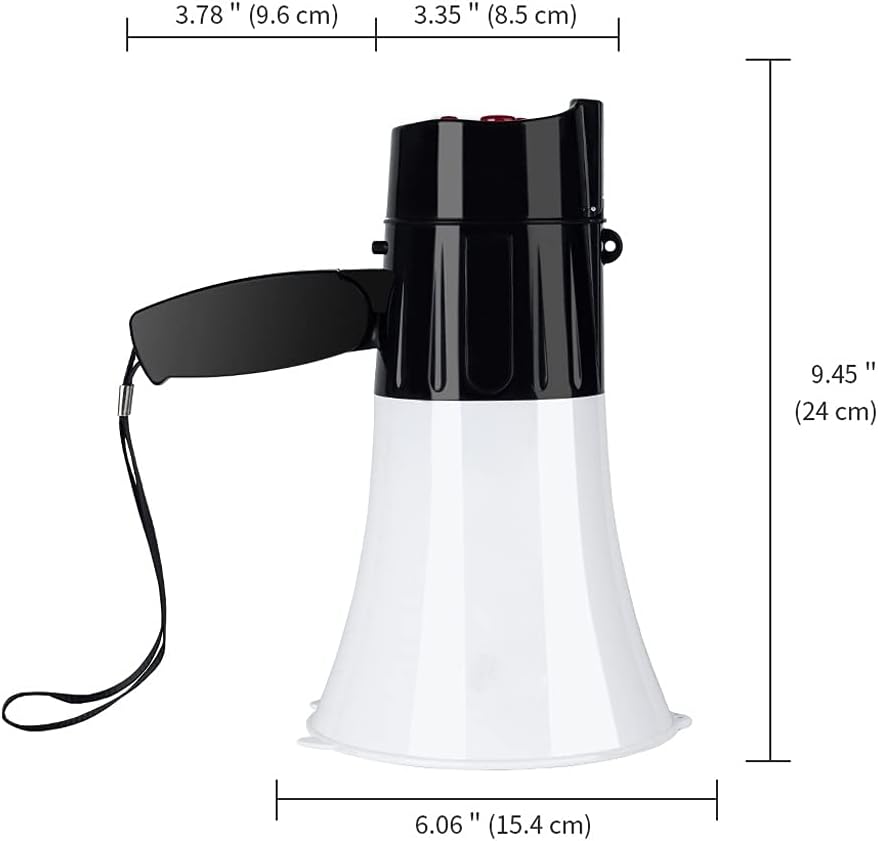 Handheld Megaphone Speaker High Power Recordable Loudspeaker Tweeter for Teaching Speech Tourist Guide Tool with Led Light