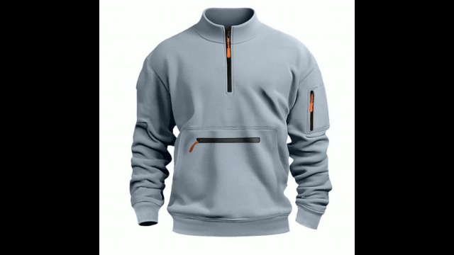 YOSUWOAI Maglione sportivo da uomo senza cappuccio, con colletto alto, a maniche lunghe, casual, per autunno e inverno, classico, comodo, morbido, funzionale, O nero., XXL