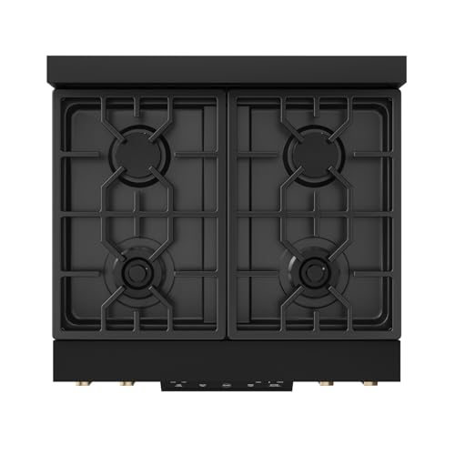 Image of Gordon Ramsay by THOR Kitchen 30 Inch Professional Gas Range with Tilt Panel Touch Control in Black /Bronze