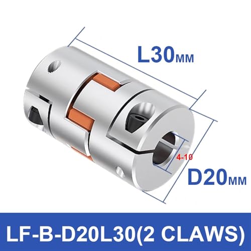 Acoplador LF de dos mandíbulas D20L30, conector flexible de aluminio de 6.35mmx8mm 3