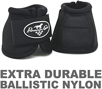 Professionals Choice Equine Ballistic Hoof Overreach Bell Boot Pair Black Medium - 1