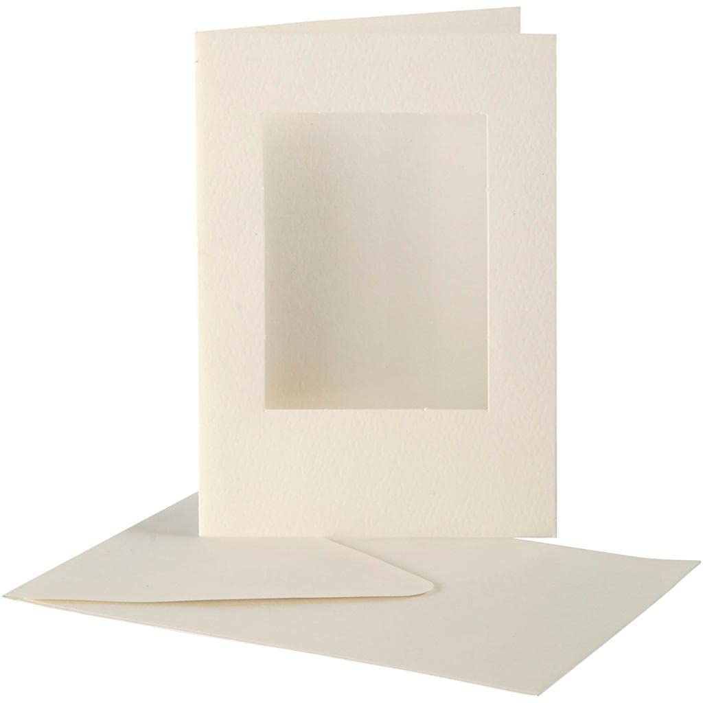 Creativ Company 23720 10-Piece Passepartout Card, Off-White,105x15 cm