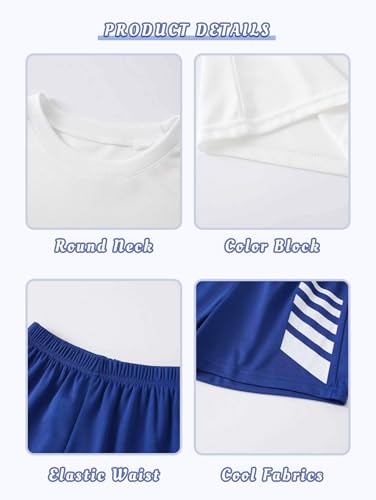 Image of Boys' Active Shorts Set 6 Pieces T-Shirt and Quick Drying Shorts Summer Activewear Sets 4-12Y