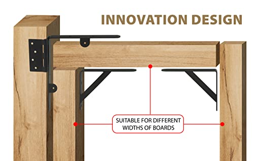 Anti Sag Gate Kit-Set Of 2-Gate Corner Bracket-90 Degree Bracket With Gate Hinges Heavy Duty For Wooden Fences-No Sag Gate Corner Brace Bracket For Doors, Driveway, Corral Gates, Wood Windows #TOP2