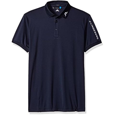 J.Lindeberg Men's Classic Tour Tech Jersey Polo Shirt, JL Navy, L Cover