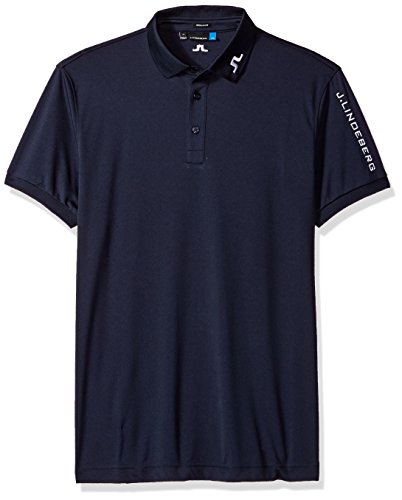 J.Lindeberg Men's Classic Tour Tech Jersey Polo Shirt, JL Navy, M