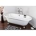 Kingston Brass Aqua Eden VCTND663013NB8 Cast Iron Double Ended Clawfoot Bathtub with Brushed Nickel Feet without Faucet-Drillings, 66-Inch, White