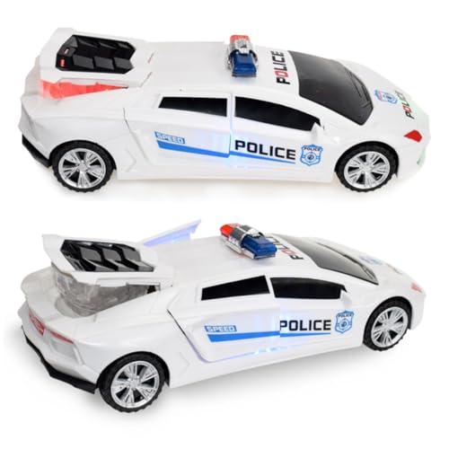 MAJORMENCH - MAJORMENCH Voiture Police Éclairage Musical Rotation avec Portes Ouvertes Garçon Fille sans Piles