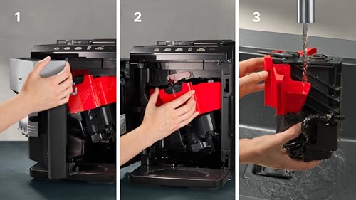 Siemens, vollautomatische Kaffeemaschine, EQ500, Home Connect, AromaDouble Shot, AutoMilk Clean, CeramDrive, KaffeeeSelect Display, oneTouch DoubleCup, Edelstahl/schwarz, TP516RX3 – Bild 4