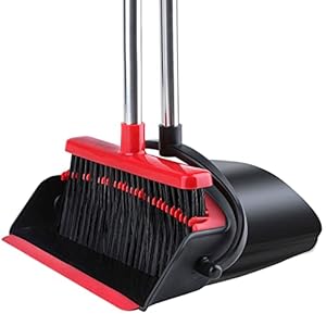 Broom and Dustpan, Tiumso Broom and Dustpan Set for Home, Broom with Dustpan Combo Set, Dust Pans with Long Handle…
