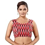Madhu-Fashion-Womens-Cotton-Ikat-Print-Sleeveless-Readymade-Blouse