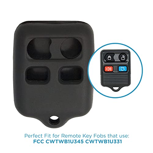 Keyless2Go Replacement For New Silicone Cover Protective Case For 4 Button Remote Key Fobs Fcc Cwtwb1U345 Cwtwb1U331 - Black #TOP4