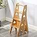 LHYZF La Scala in Legno Sgabello 4 Passi Pieghevole Scale Sedia, Multifunzionale Coperto Fiore Stand Passo Sgabello Cucina Bagno Coperta di Fiore Esterni del Basamento Plant - 150kg