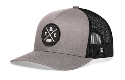 Image of HAKA State City Trucker Hat for Men & Women, Adjustable Baseball Hat, Mesh Snapback, Sturdy Outdoor Black Golf Hat