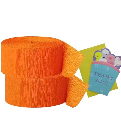 Ocd Bargain Crepe Paper Streamer, 81 Feet (2 Piece) - Party Supplies For Parties, Baby Shower, Bridal Shower, Multi Colors (Orange) #TOP1