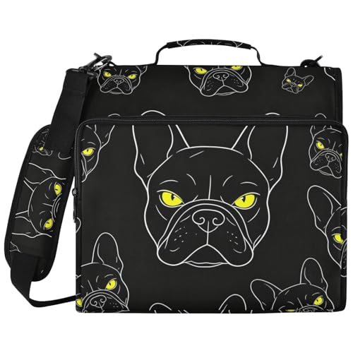 Porte-documents à 3 anneaux nylon imperméable trieur ordinateur 14 pouces multi-poches