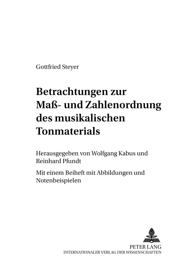 Betrachtungen zur Maß- und Zahlenordnung livre d'analyse musicale pour chercheurs en musicologie