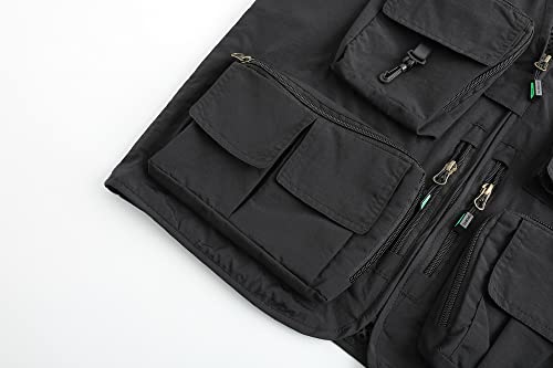 Ghongba Fishing Vest With Pockets Hunting Vests For Men Women Summer Outdoor Travel Photo Mesh Vest 02-Bk-3X #TOP6