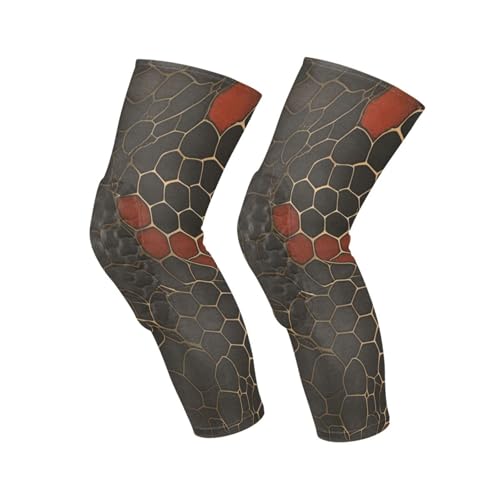 Snake Skin Fur Texture Red Gold knee support brace (2 pack) Support for All Sports knee pads for women for Soccer, Soccer, Soccer, Soccer