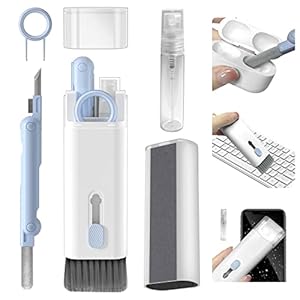 7 in 1 Electronic Cleaner Kit, Keyboard Cleaner Kit with Brush, 3 in 1 Cleaning Pen for Airpods Pro, Multifunctional Cleaning Kit for Earphone, Keyboard, Laptop, Phone, PC Monitor(Blue)