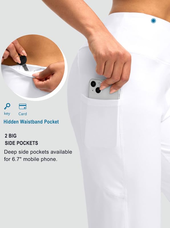 Image of G Gradual Capri Pants for Women High Waist Workout Yoga Pants with Pockets Tummy Control Leggings Crop Straight