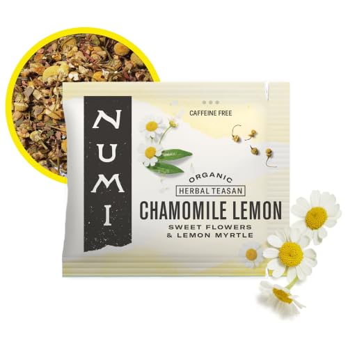 Numi Organic Chamomile Lemon Tea, 100 Herbal Tea Bags, Caffeine Free