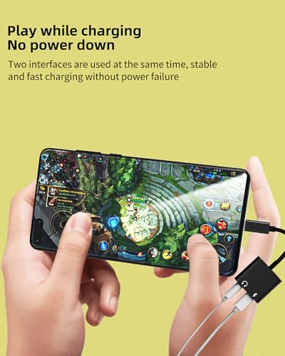 Adapter USB C na 3,5 mm Słuchawki Kabel Aux Audio Ładowanie Rozdzielacz Słuchawki Mikrofon Konwerter dla Apple iPhone 15 iPad Kompatybilny z Samsung S24 Akcesoria Samochodowe Słuchawki Rozdzielacz