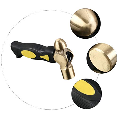 DOITOOL Martelo de metal de latão para estampagem com cabeça de martelo plana, cabo curto para fazer