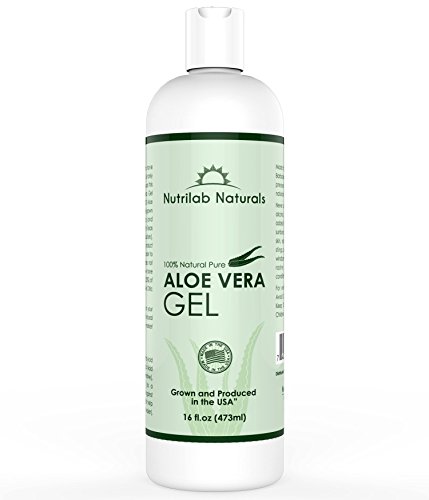 Aloe Vera Gel, HUGE 16 Oz. From Organic, Cold Pressed Aloe By Nutrilab Naturals. All Natural Ingredients. Use For: Eczem