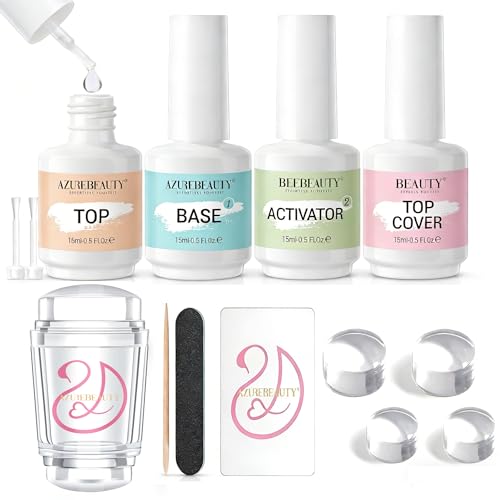 AZUREBEAUTY 6Pcs French Tip Tool and Dip Powder Liquid Set