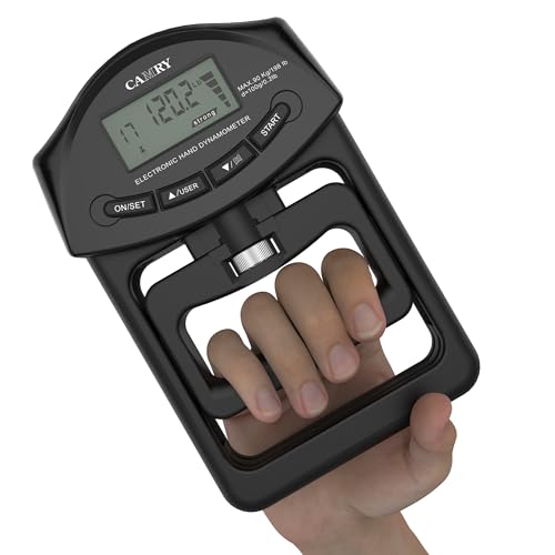 Digital Hand Dynamometer Grip Strength Measurement Meter Auto Capturing Electronic Hand Grip Power 198 Lbs / 90 Kgs, Black