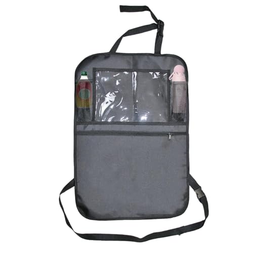 Sirseon Organizador de asiento de coche, organizador de maletero con cremallera, soporte para pañuelos, almohadilla antipatadas, organizador de asiento trasero desmontable