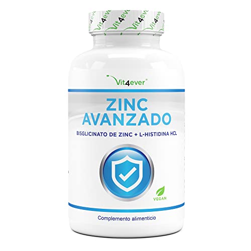 Zinc 25 mg - 400 comprimidos - Premium: Bisglicinato de zinc de Albion® + L-Histidina - Alta biodisponibilidad - Complejo de quelato - Probado en laboratorio - Vegano - Altamente dosificado