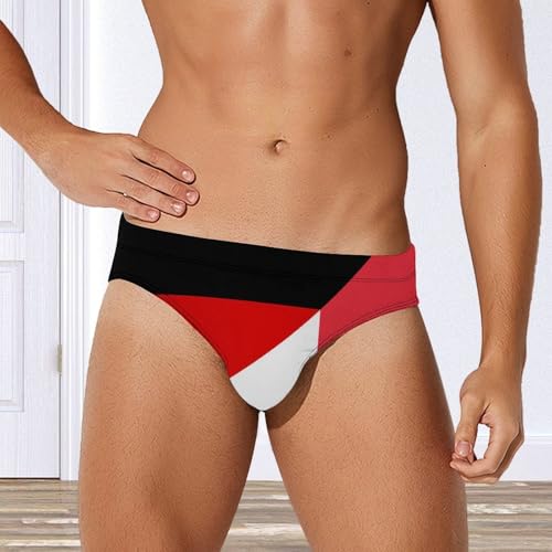 France and Germany Flag Printed Swim Briefs for Men Sexy Bikini Swimwear Elastic Beach Trunks Bathing Suit2