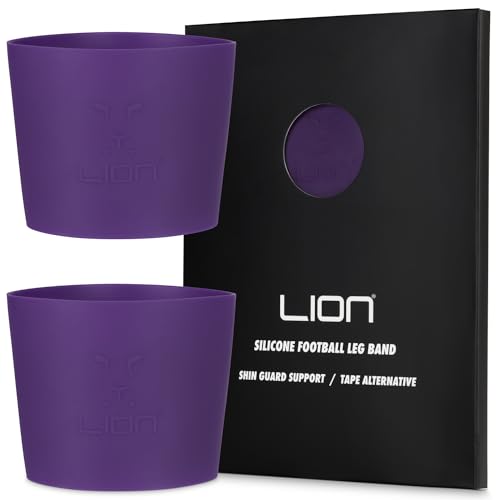 Silicone Football Leg Bands For Adults & Kids - The Tape Alternative To Hold Shin Pads In Place To Match Your Kit (Purple)