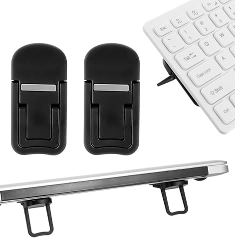 Thrymme 2Pcs Keyboard Riser Tilt, Portable Foldable Keyboard Feet, Dual Tilt Angle Adjustment Stand...