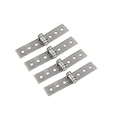 S SYDIEN 4Pcs 3 inch Silver Folding Butt Hinges Stainless Steel Furniture Door Window Hinges