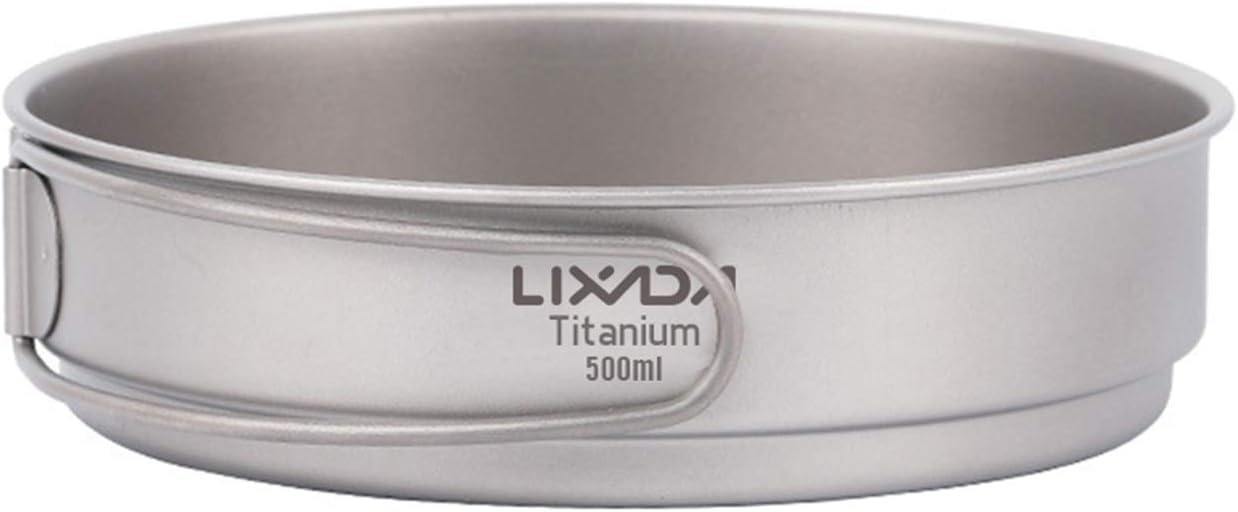 Lixada Lightweight Titanium Frying Pan Outdoor for Individuals Camping Hiking Backpacking Cooking Frying Pan