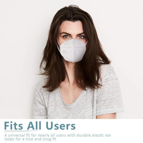 Image of KN95 Face Mask 60Pcs, 5 Layer Design Cup Dust Safety Masks, Breathable Protection Masks Against PM2.5 for Adult, Men, Women, Indoor, Outdoor Use, White