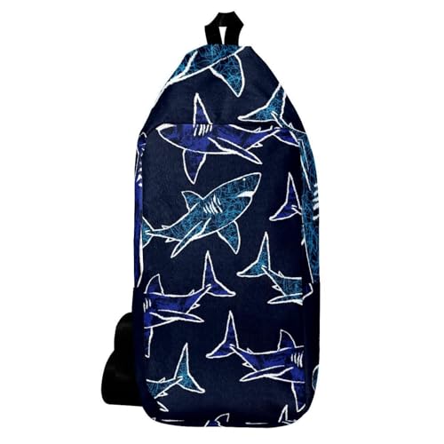 Sac à dos à bandoulière bleu requin pour vider vos poches