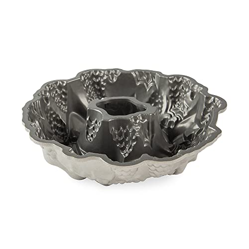 Nordic Ware Forma platinada em formato de guirlanda para festas de fim de ano