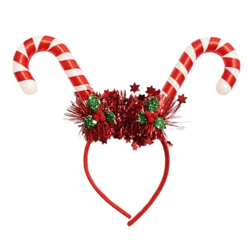 Lizzy CANDY CANE XMAS LED Headband Tinsels Bopper Party Festive Fancy Dress Accessory